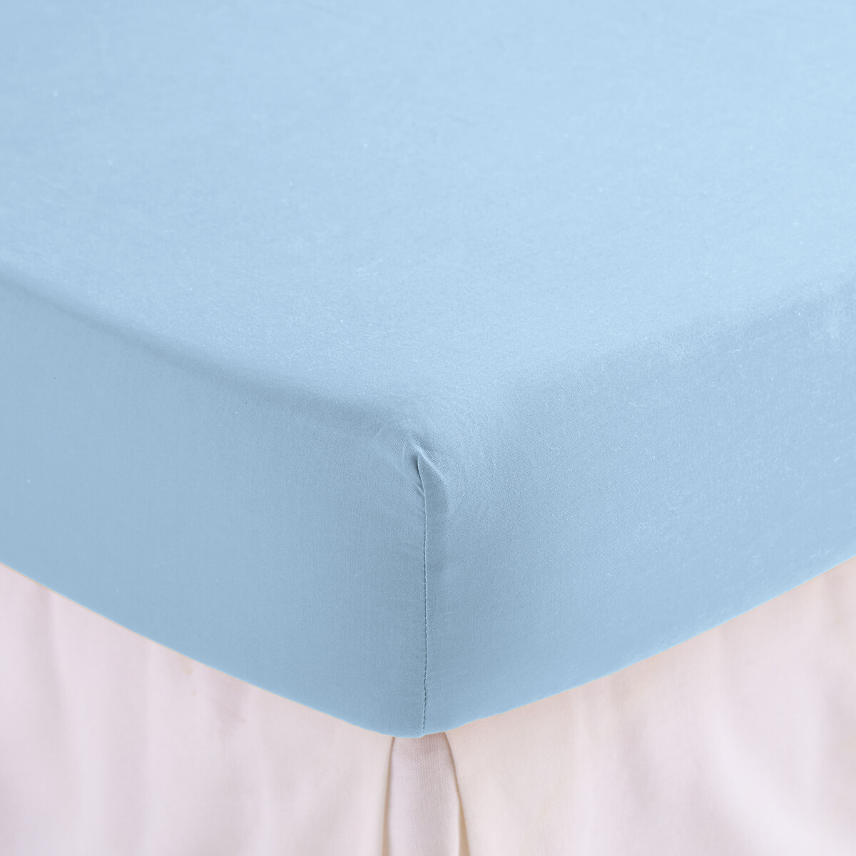 Fixleintuch Scenario aus vorgewaschener Baumwolle, Steg 30 cm pastelblau, LA REDOUTE INTERIEURS