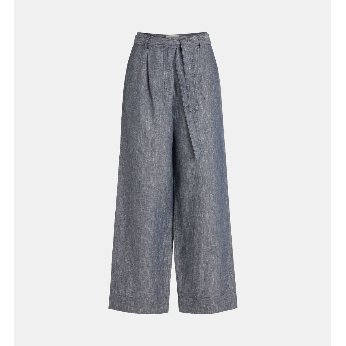 Pantalon large linen ceinture lin bleu marine, JODHPUR