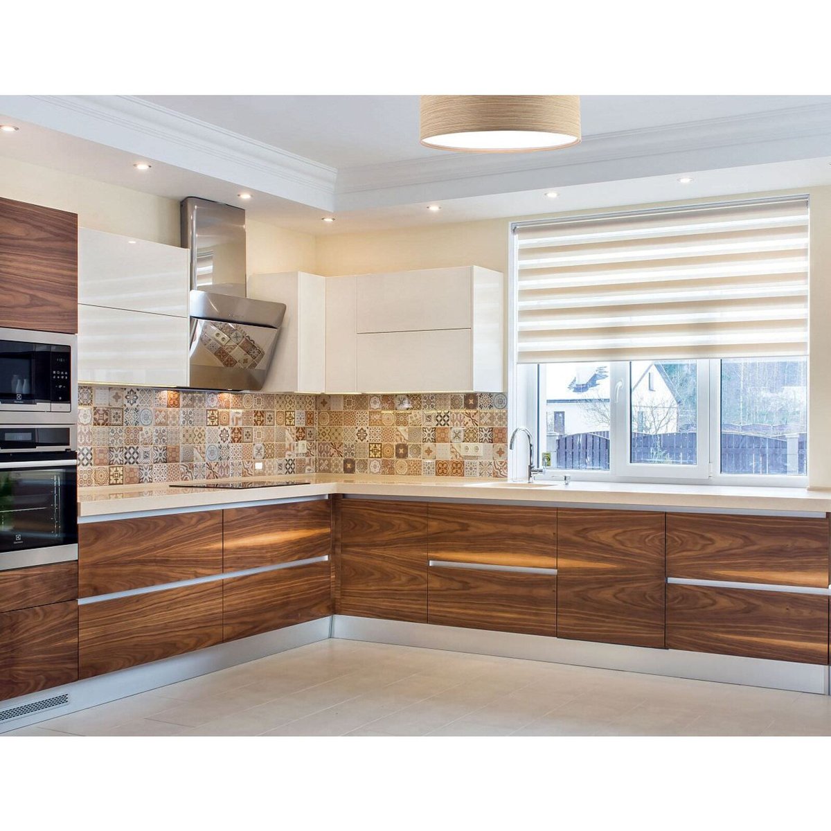 Plafonnier en tissu, NATURAL mesh beige clair et foncé intérieur blanc, BPS KONCEPT