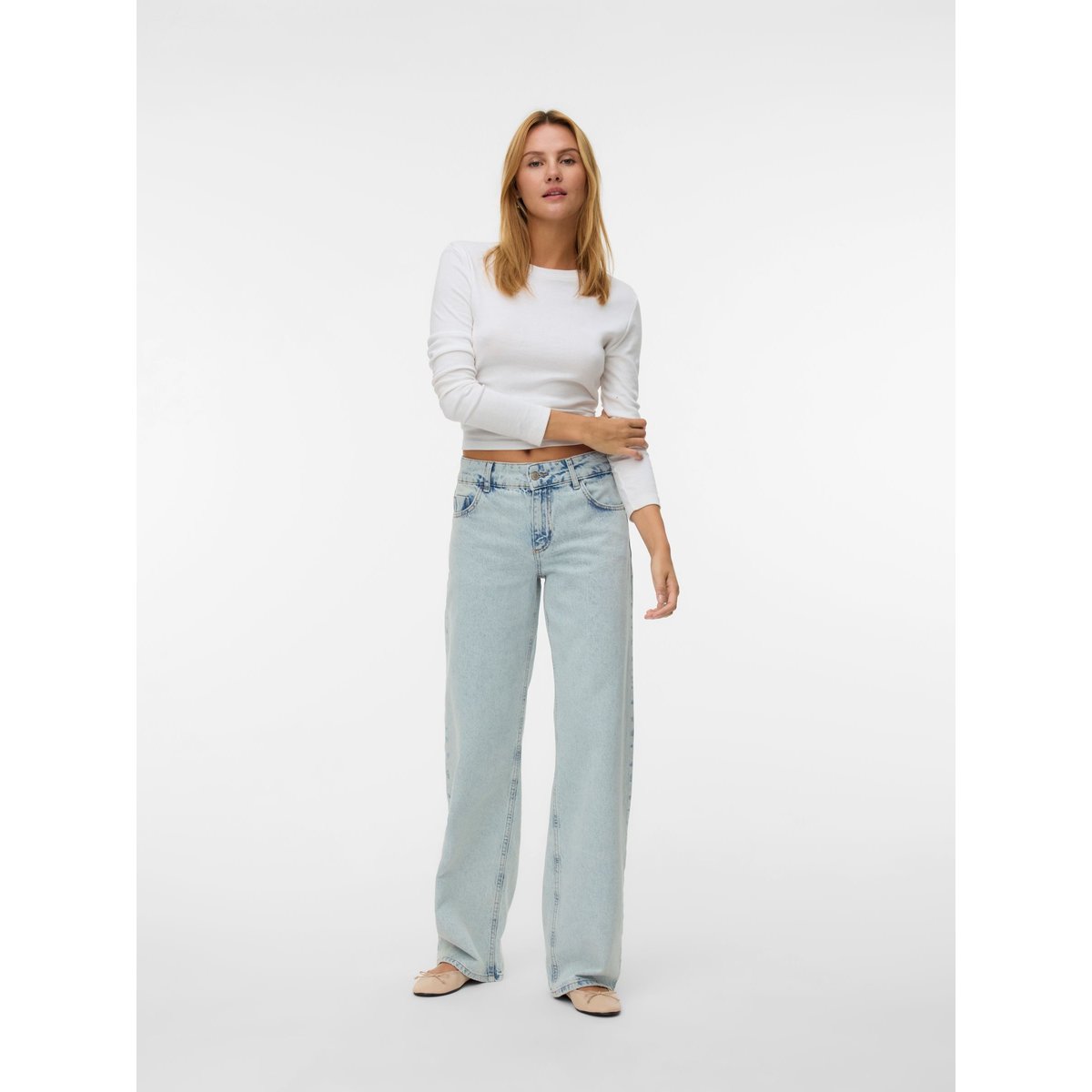 Jean À Coupe Large light blue denim, VERO MODA