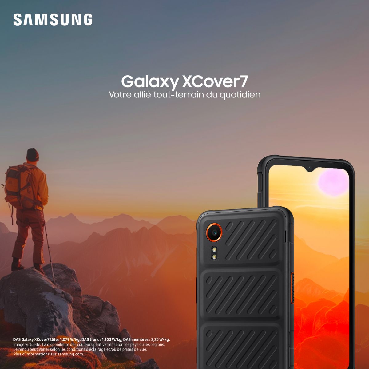 Smartphone Galaxy XCover7 5G 128Go Graphite Black couleur unique, SAMSUNG