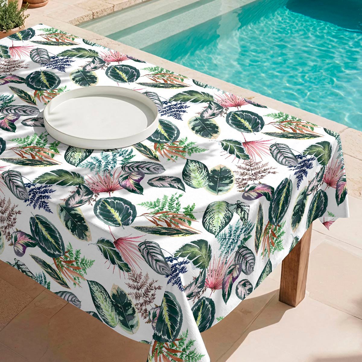 Nappe anti-taches Tropalm - coton 100% - vert, NAF NAF HOME