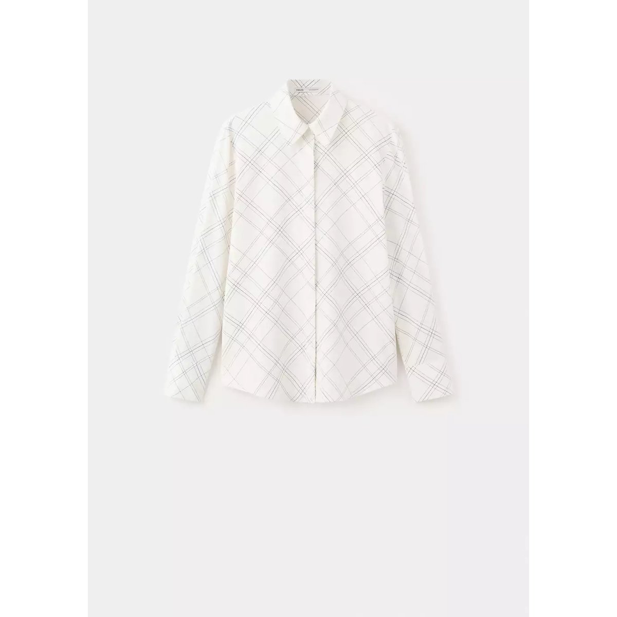 Chemise droite imprimée écru, MANGO