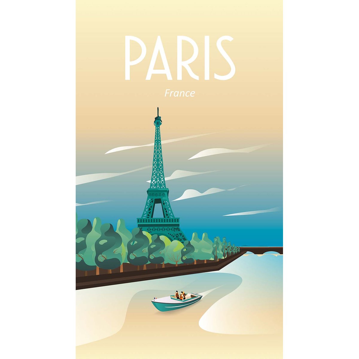 Papier peint la seine et la tour Eiffel intissé, HEXOA