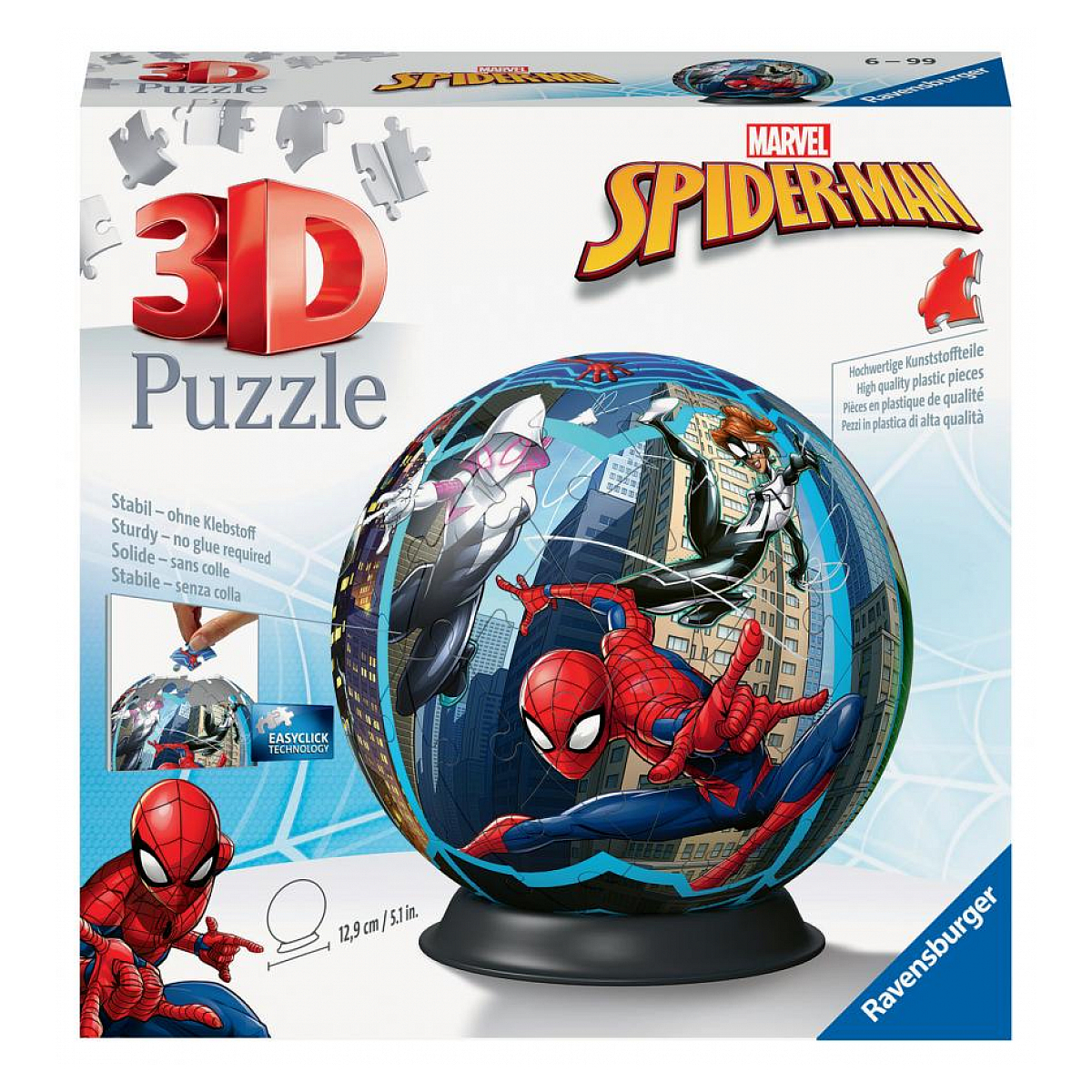 Puzzle 3d ball 72 p - spider-man couleur unique, RAVENSBURGER
