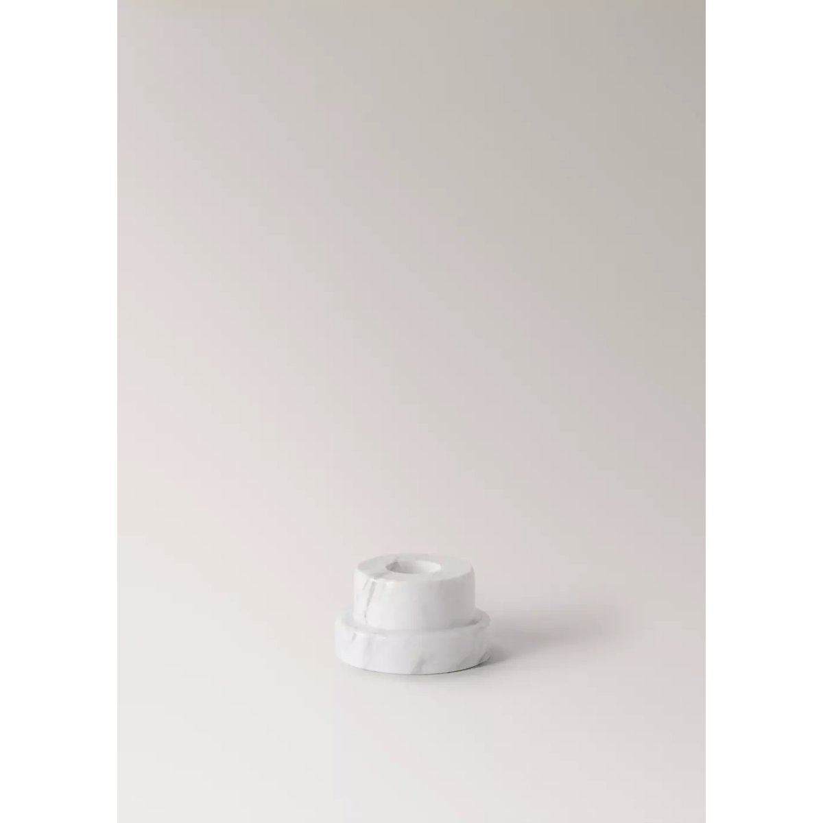 Bougeoir réversible en marbre bas blanc, MANGO HOME