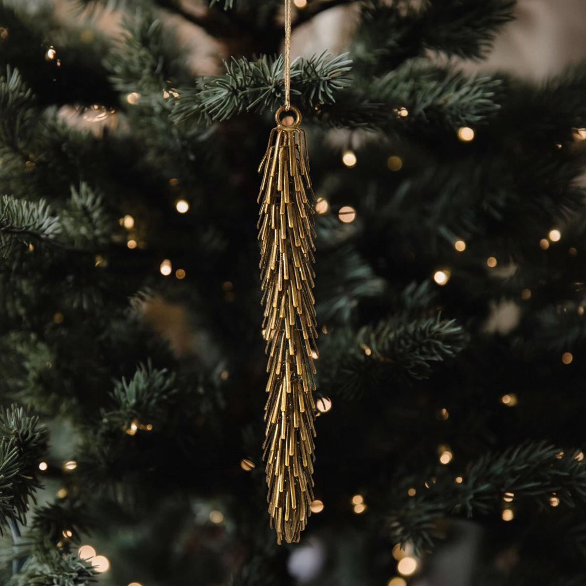 Suspension décorative de noël pomme de pin en fer H16 marron, SIA DECO