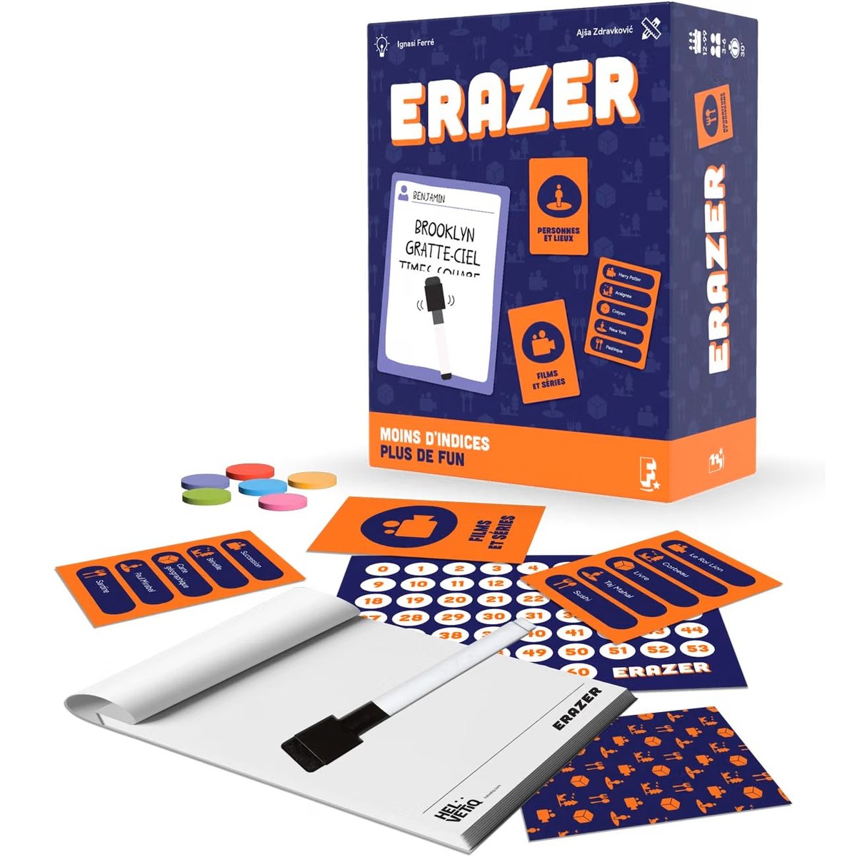 ERAZER jeu d'ambiance violet et orange, GIGAMIC