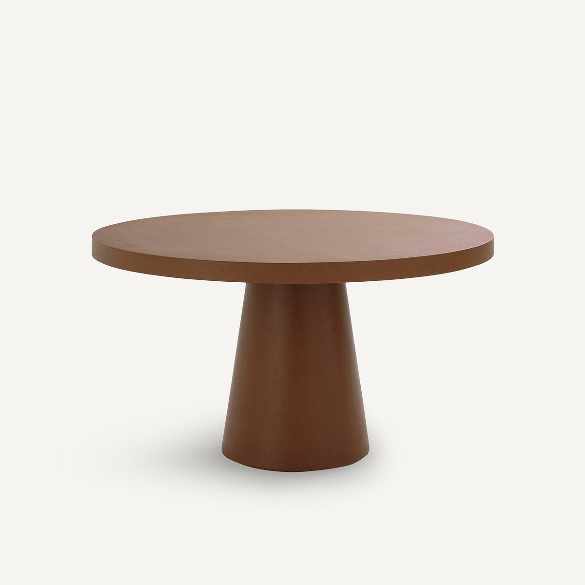Table de jardin ronde, en rockstone, 6 personnes, ARGINE terracotta, AM.PM