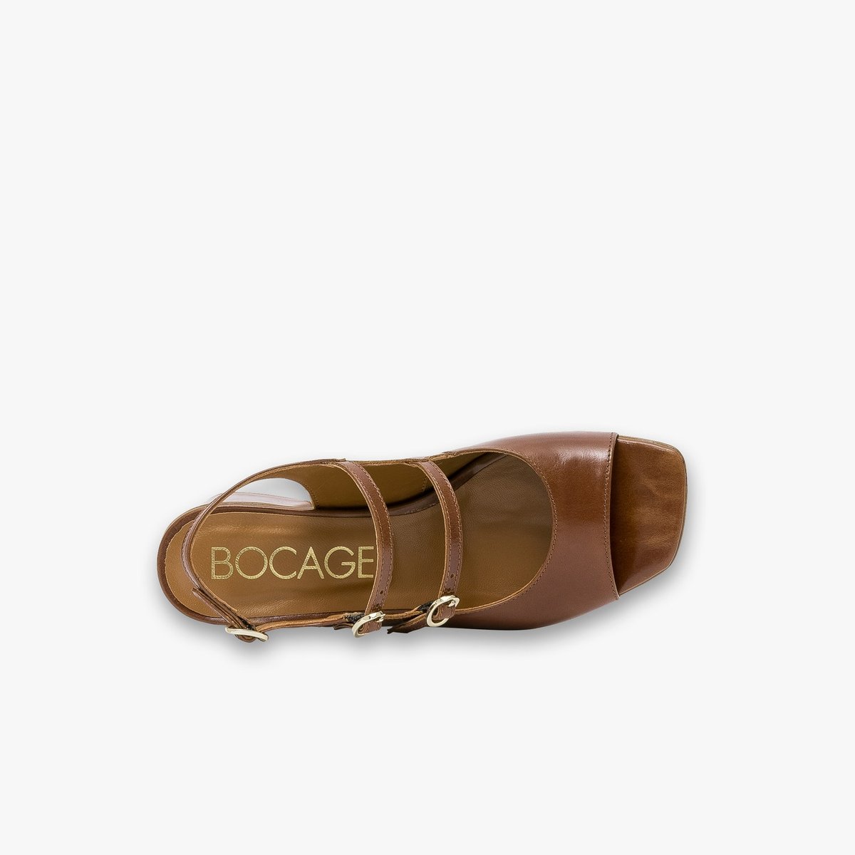 Sandale À Talon en cuir HADDA camel cognac, BOCAGE