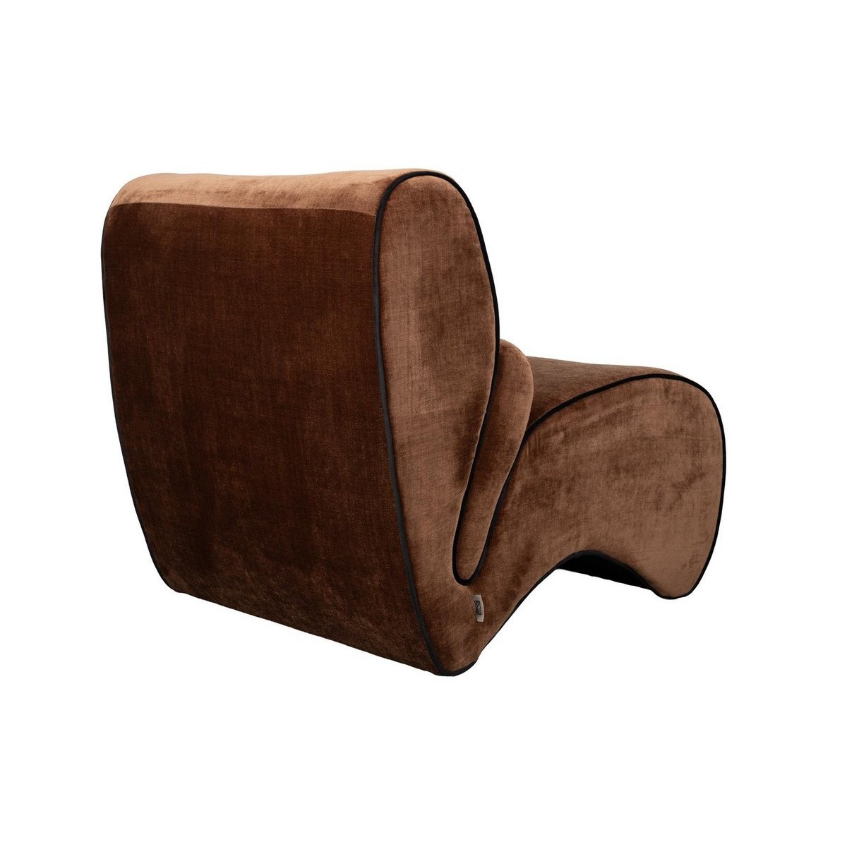 Fauteuil lounge en velours - DONNA marron, DUTCHBONE
