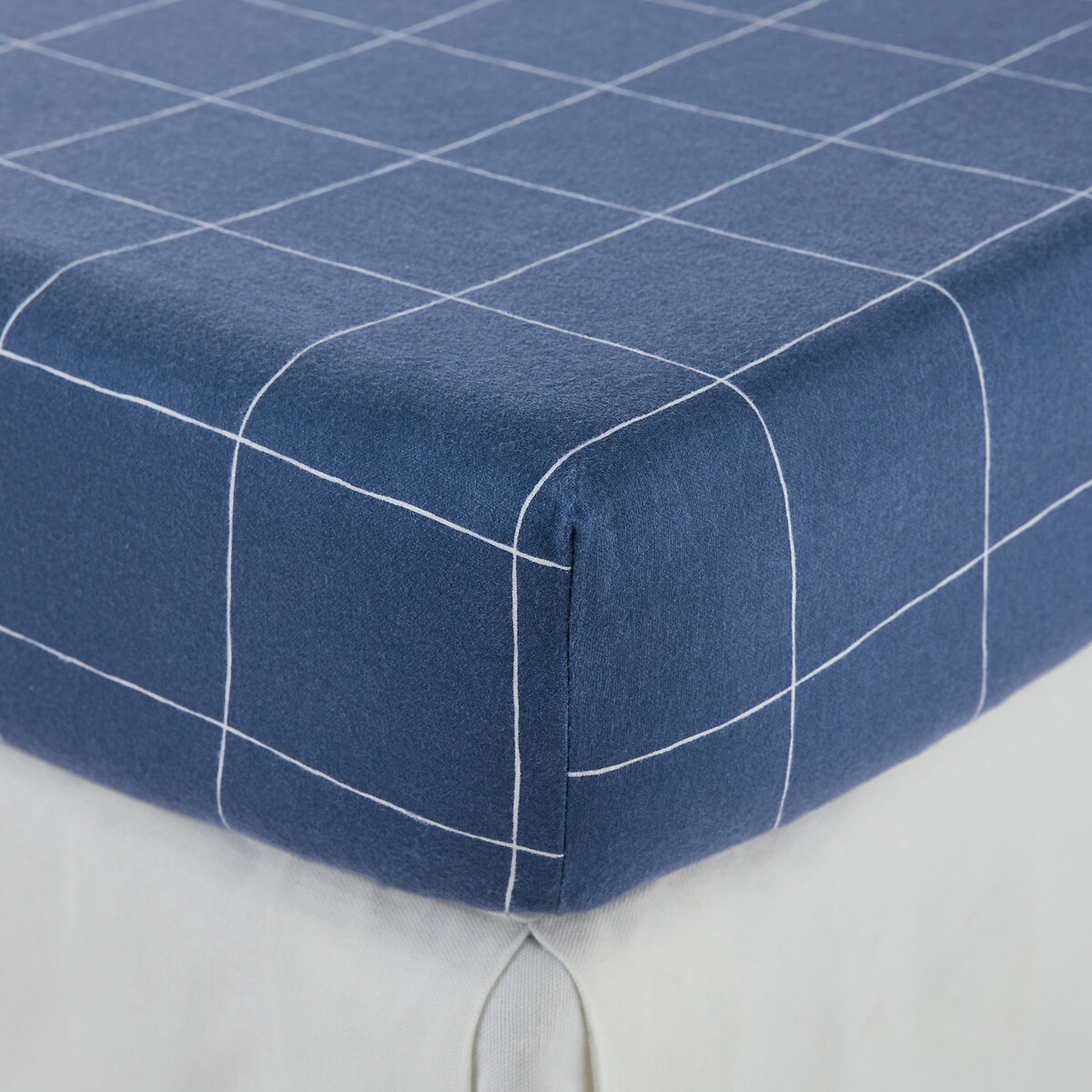Sábana bajera infantil de franela, alt. ajust. 25 cm, Solven blanco/azul, LA REDOUTE INTERIEURS