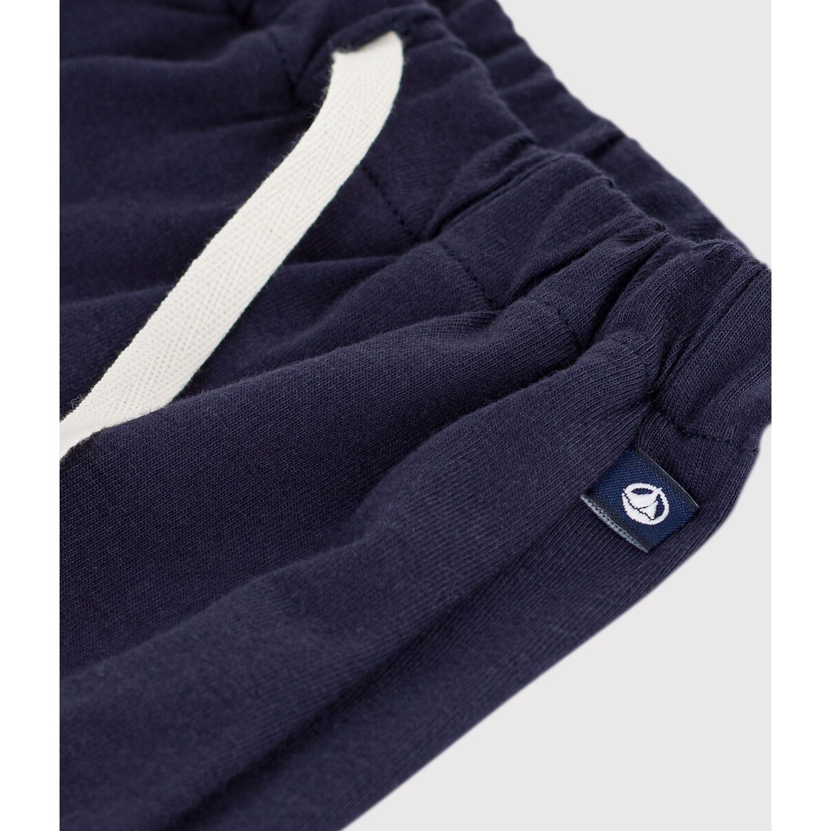 Pantaloncini in cotone tinta unita blu marino, PETIT BATEAU