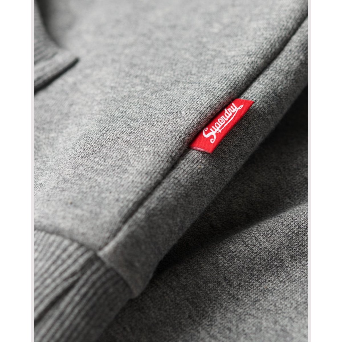 Sweat à capuche et motif Travel Postcard gris foncé moucheté chiné, SUPERDRY