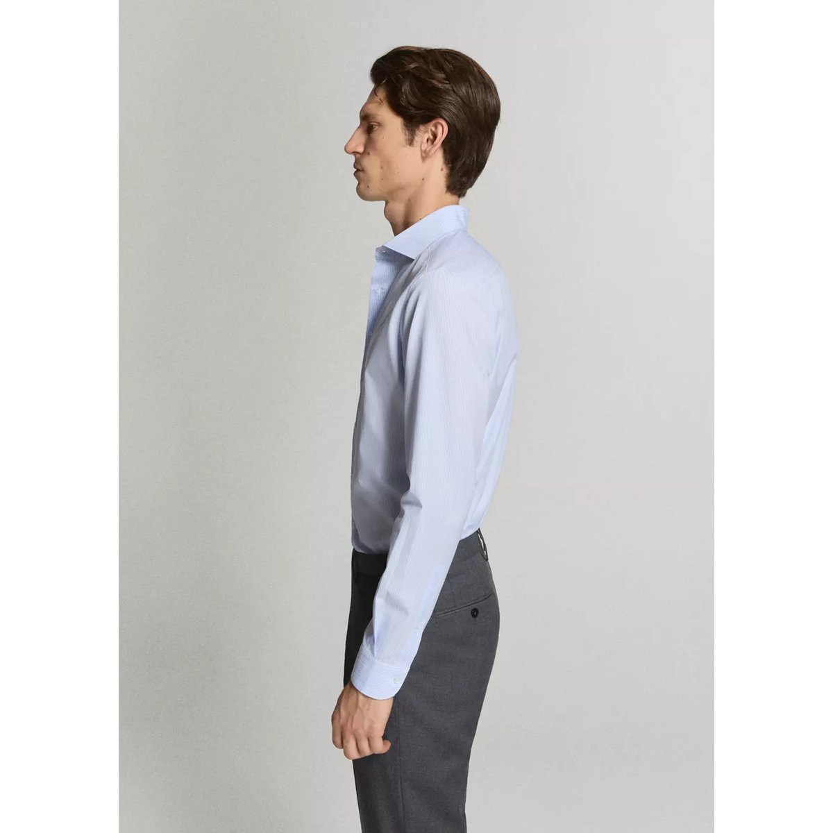Chemise costume slim-fit 100 % coton à rayures bleu, MANGO MAN