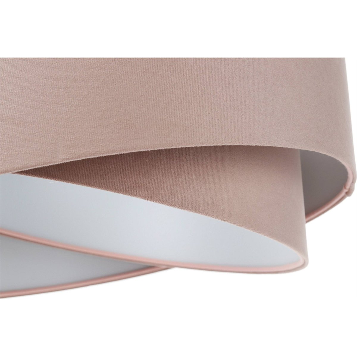 Suspension ronde en velours Jasmin bebe rose poudré et gris clair, BPS KONCEPT
