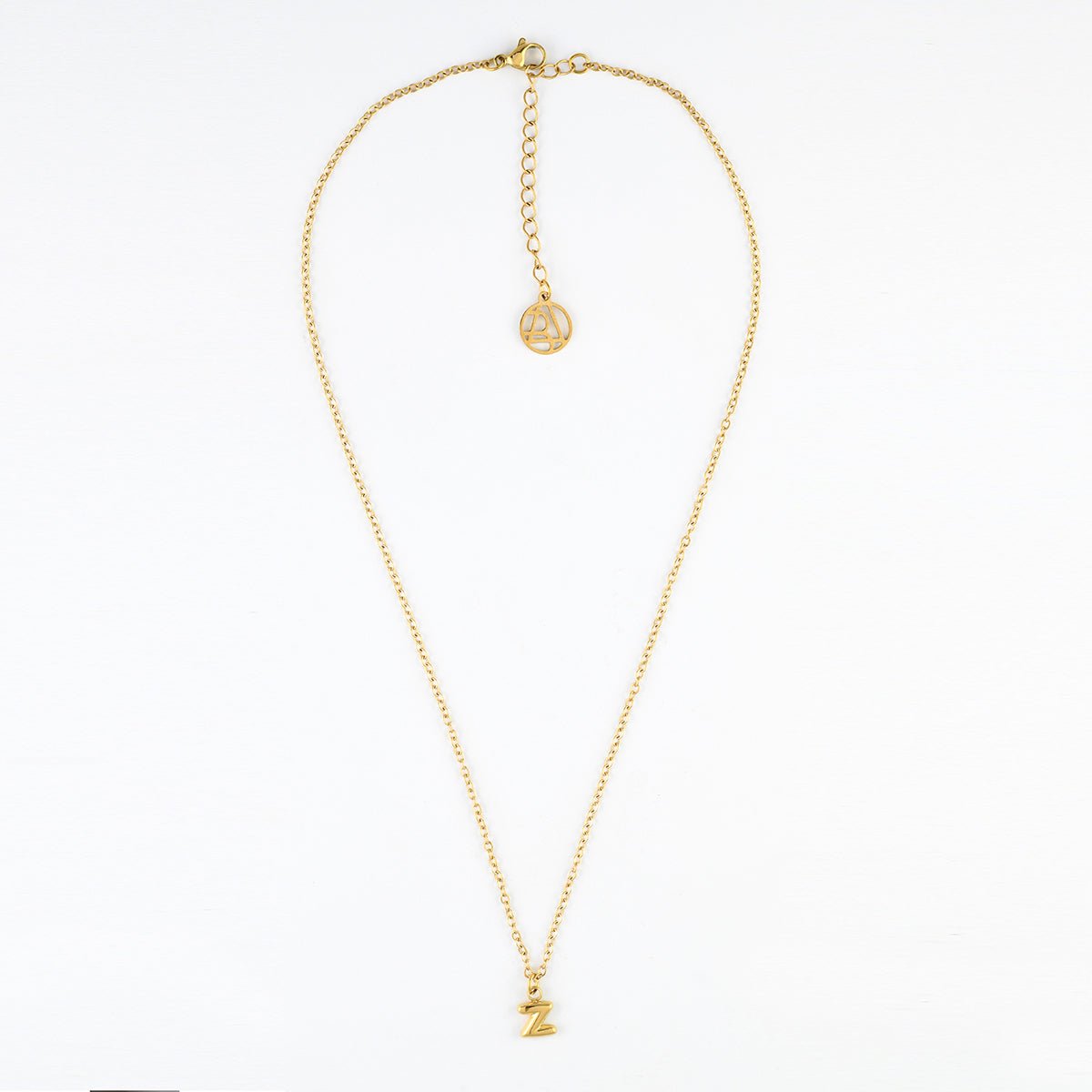 Collier à pendentif lettre Z acier inoxydable doré, BALABOOSTE
