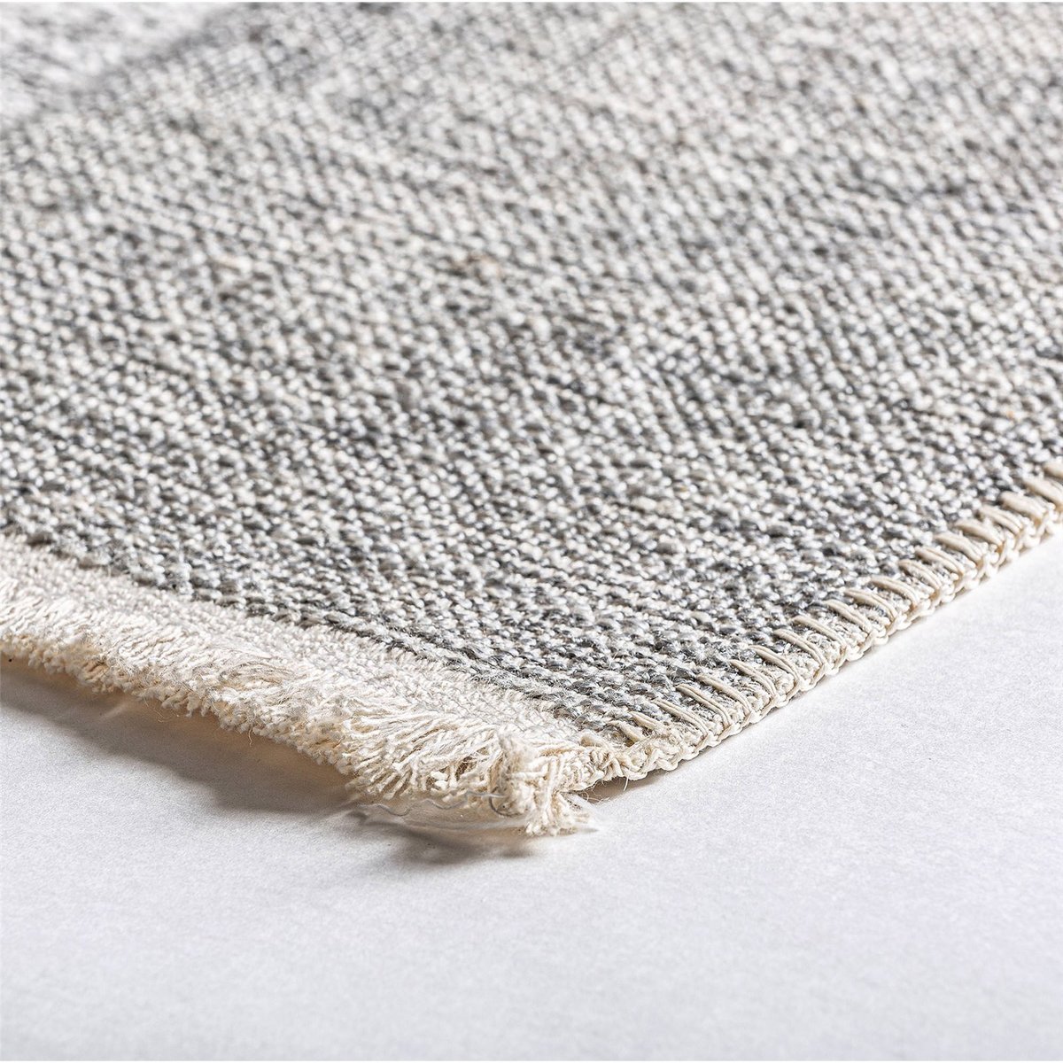 Tapis rectangulaire contemporain pour salon gris clair et beige doux, RECOLLECTION
