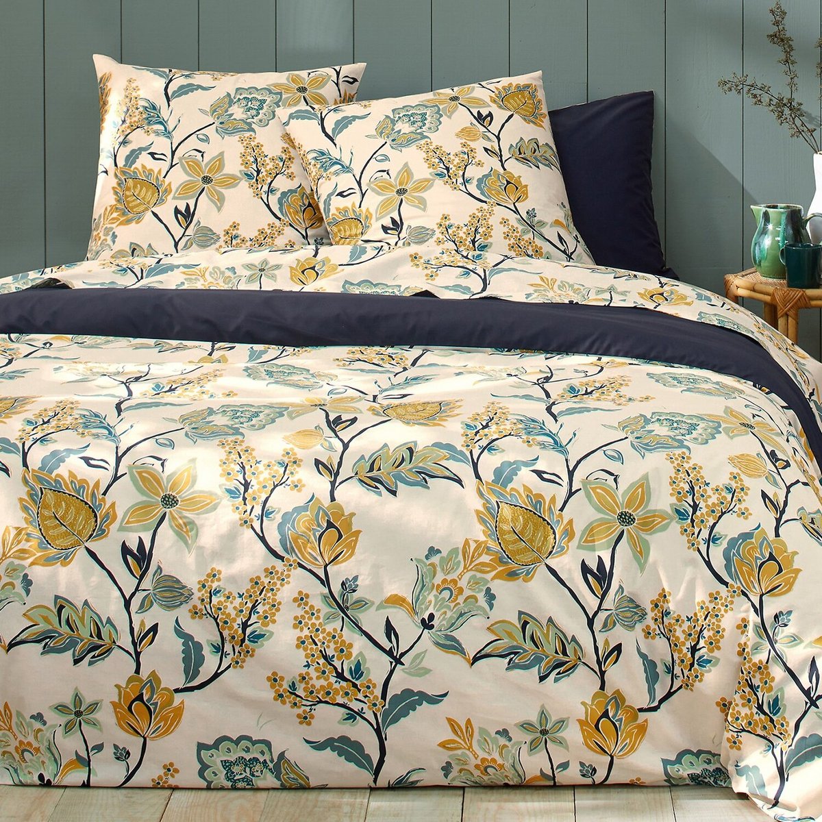 Parure housse de couette 100% percale de coton 80 fils minea ombre crème, C DESIGN HOME TEXTILE