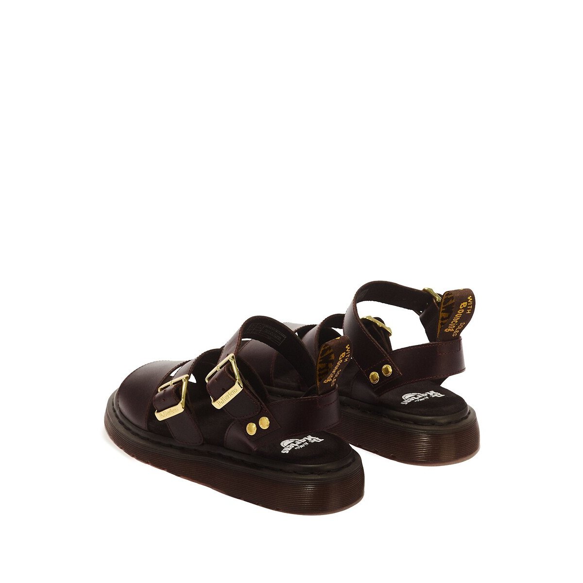 Sandales Gryphon en cuir Atlas bordeaux foncé, DR. MARTENS