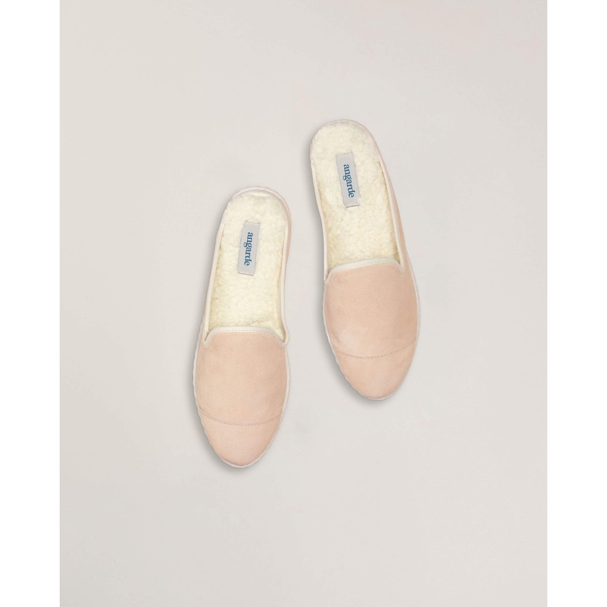 Mules en cuir italien rose, ANGARDE