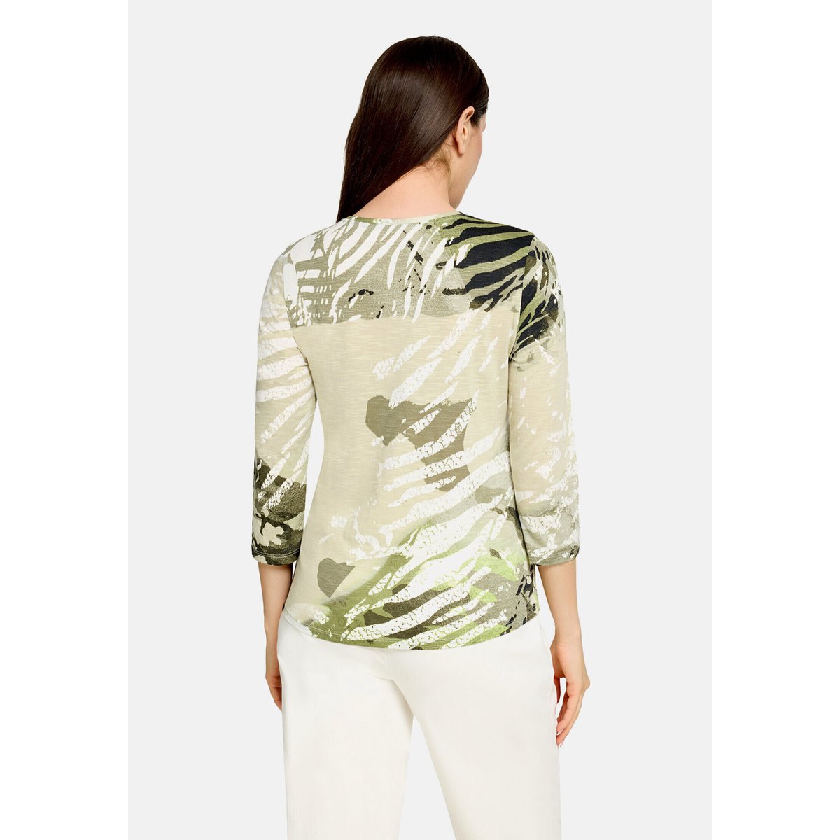 T-shirt basique à imprimé khaki/cream, BETTY BARCLAY
