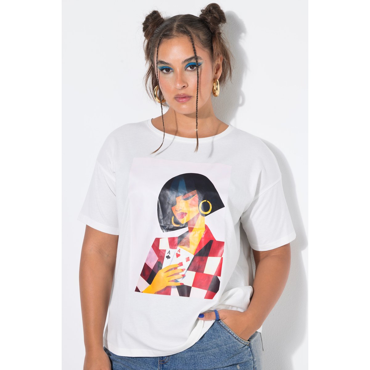 T-shirt oversize, imprimé mannequin blanc cassé, STUDIO UNTOLD