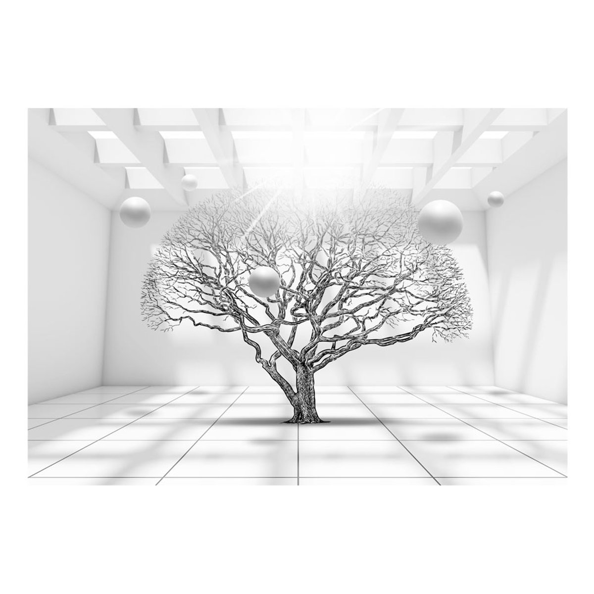 Papier peint intissé panoramique Abstractions Tree of Future noir, EDEN