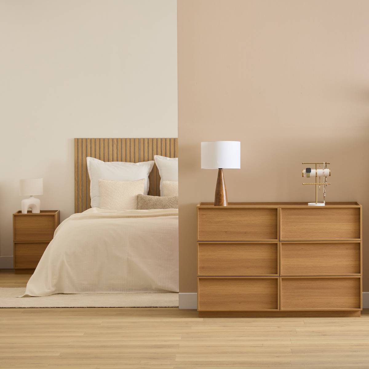 Commode 6 tirois bois foncé FRAMY marron, 5FIVE SIMPLY SMART