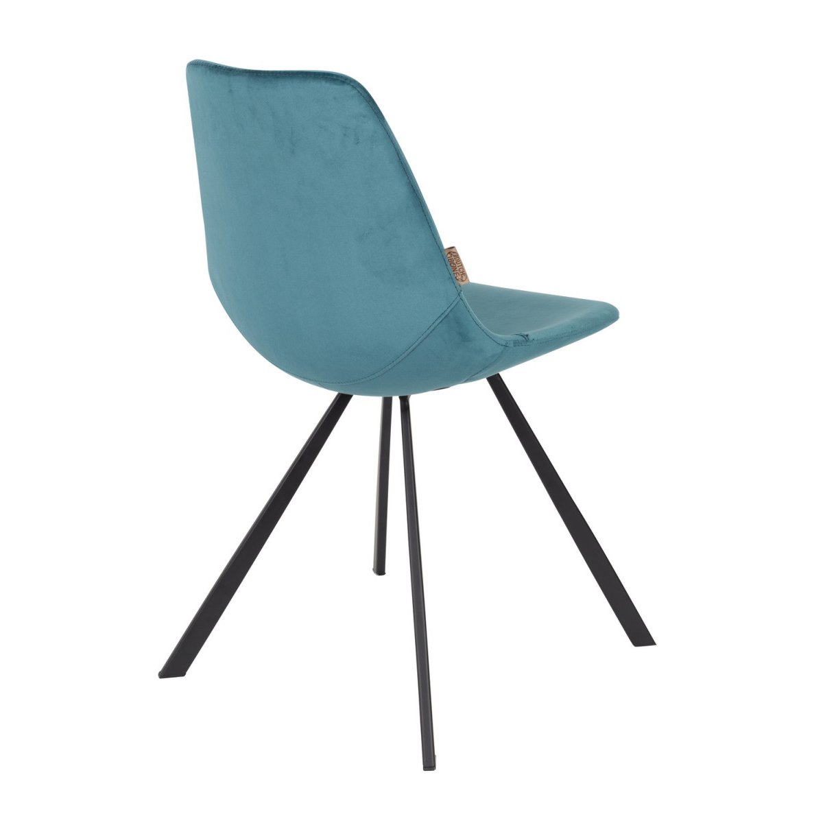Lot de 2 chaises de repas en velours - FRANKY bleu, DUTCHBONE