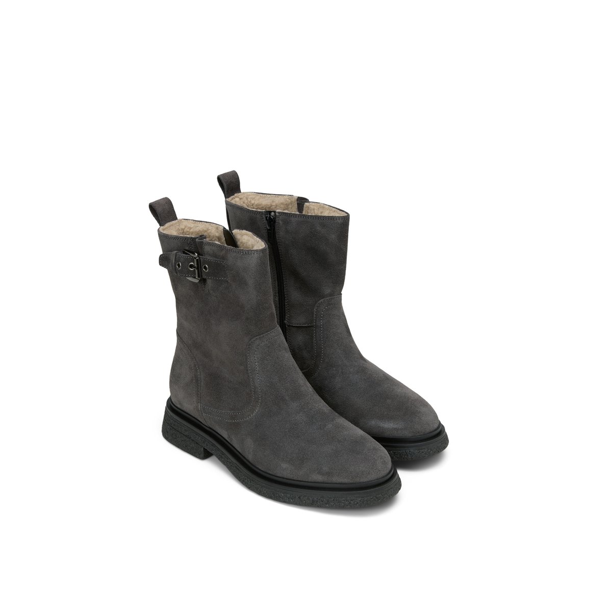 Bottes à tige courte modèle Lotta avec une doublure chaude et moelleuse noir, MARC O'POLO