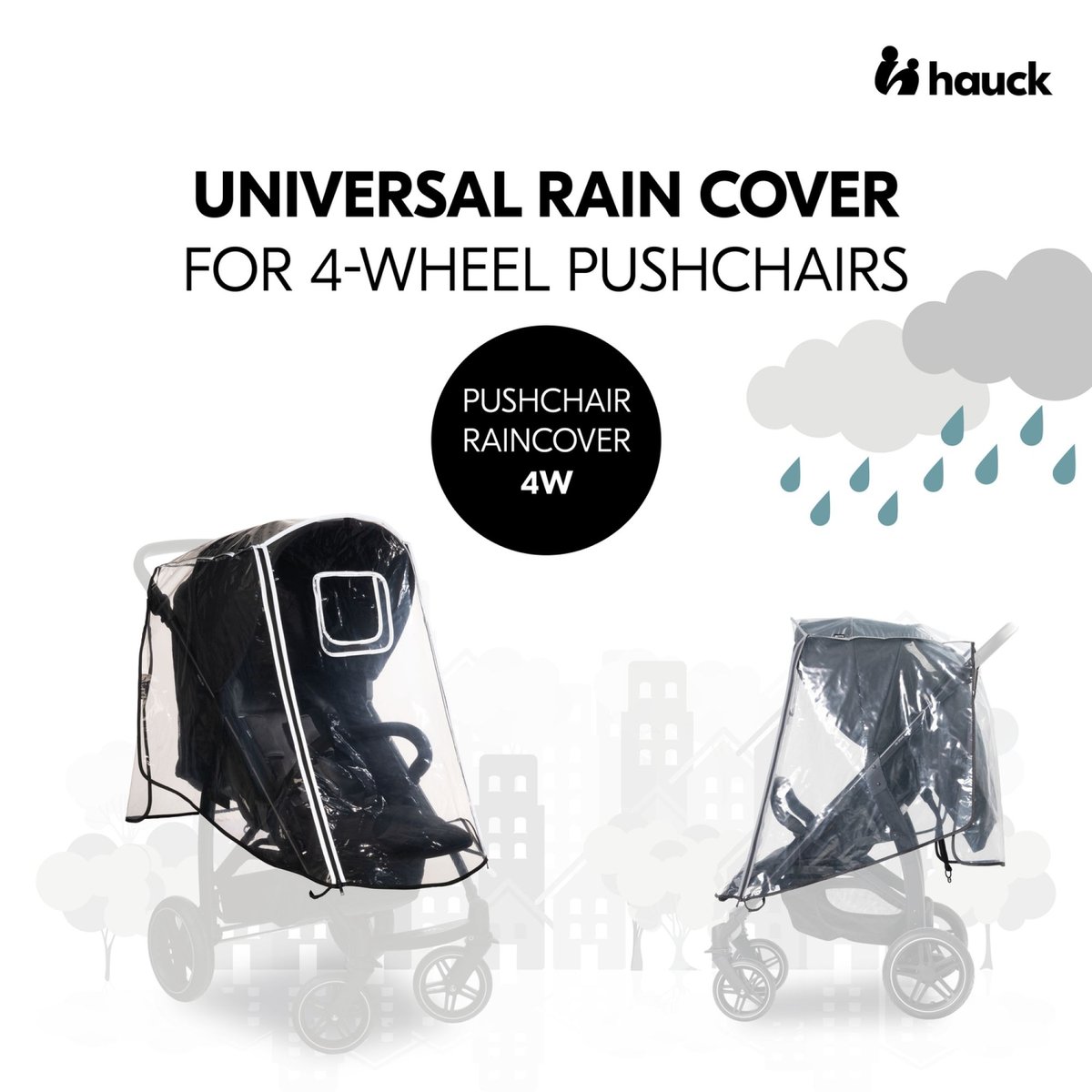 Habillage pluie poussette blanc, HAUCK