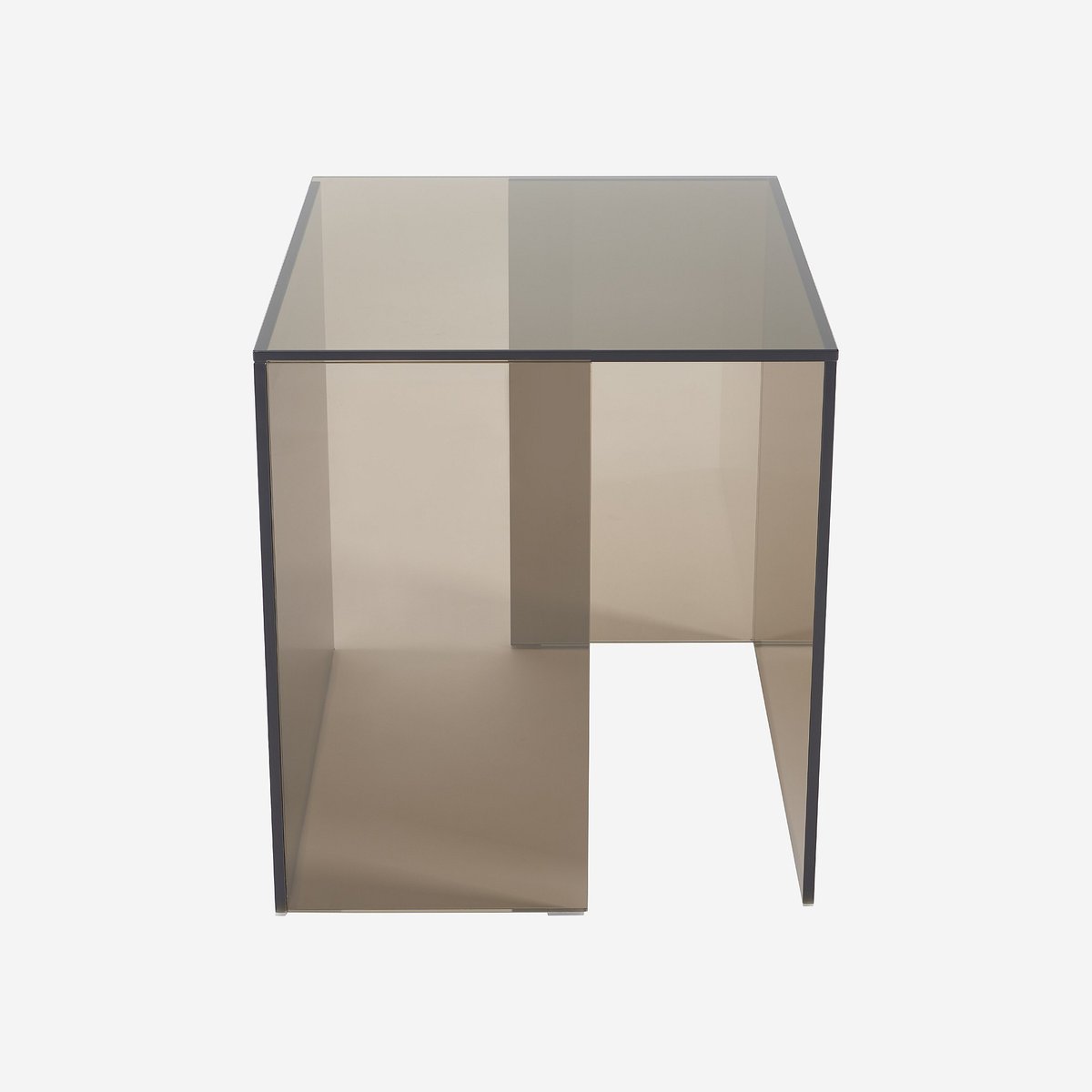 Table d'appoint en verre trempé ALYSSA gris, HABITAT