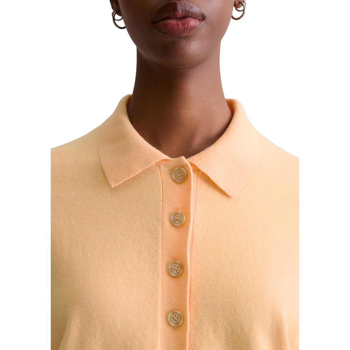 Polo en maille relaxed en Soft Cotton Stretch orange, MARC O’POLO DENIM