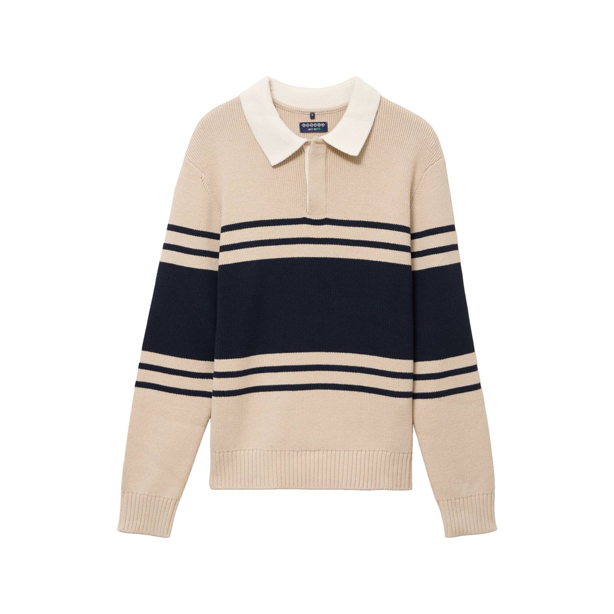 Pull manches longues en coton beige, BONOBO