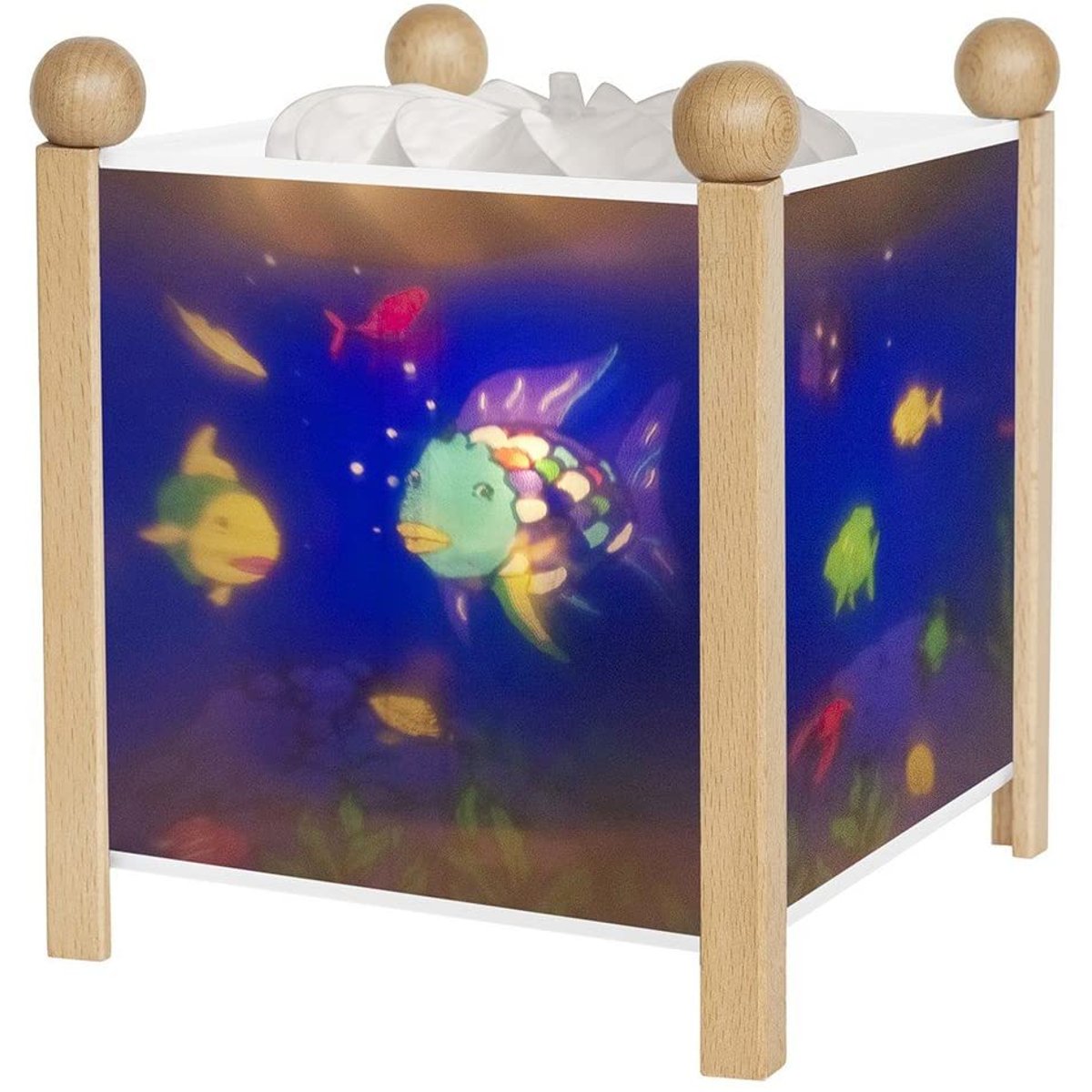 Lanterne Magique poisson arc en ciel naturel bleu, TROUSSELIER