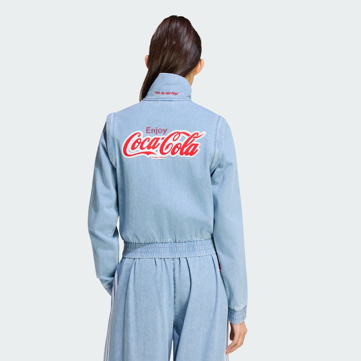Veste De Survêtement Denim Adidas X Coca-Cola Firebird Veste De Survêtement Denim Adidas X Coca-Cola Firebird light denim, adidas Originals