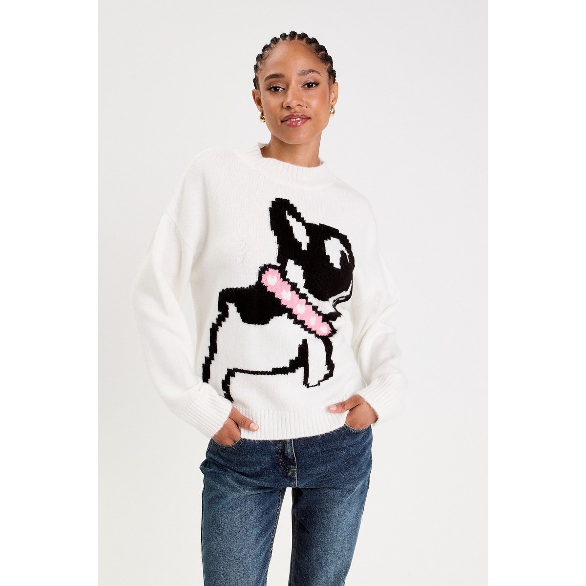 Pull manches longues ecru, CACHE CACHE