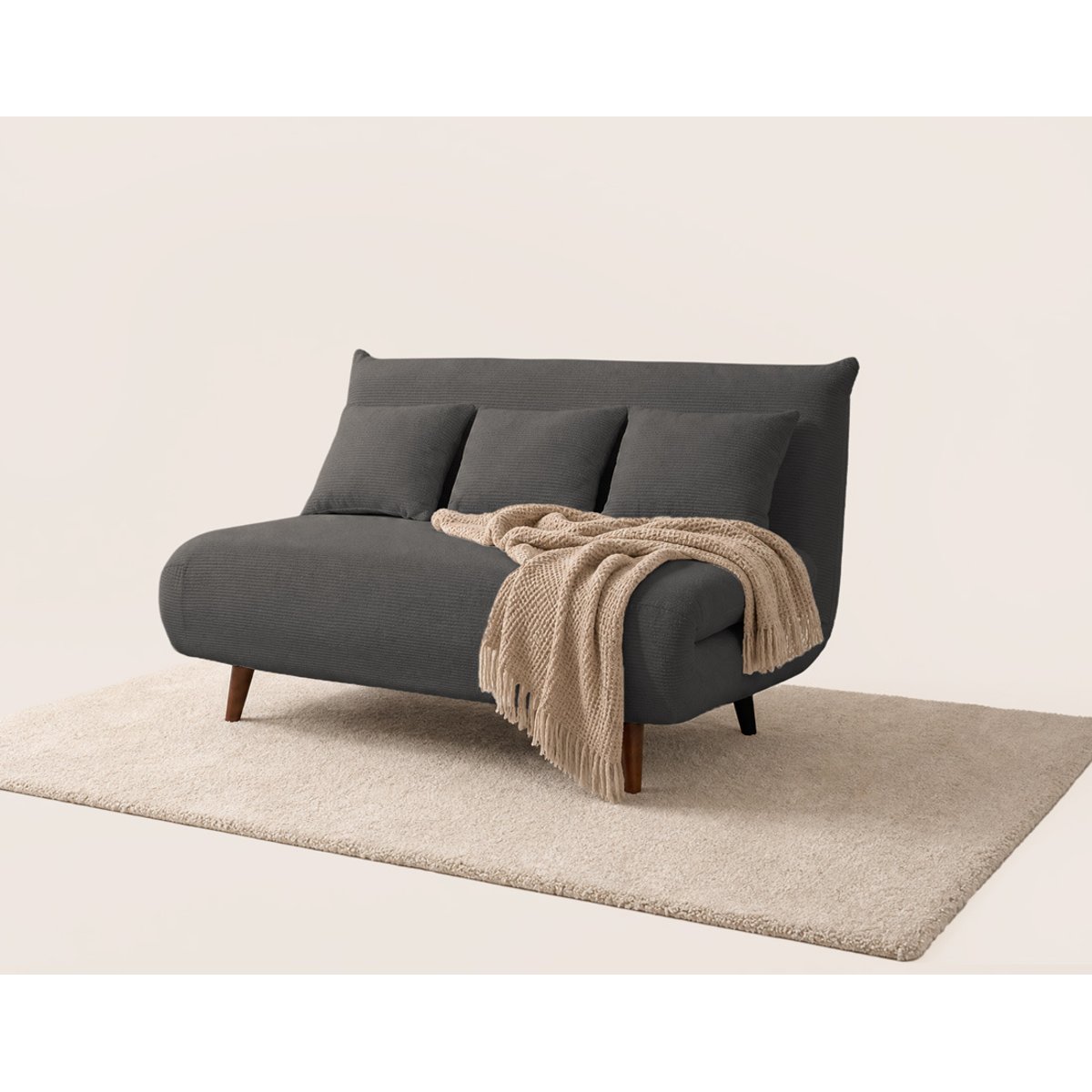 Banquette convertible clic-clac 2 places, LUMI gris, BEST MOBILIER