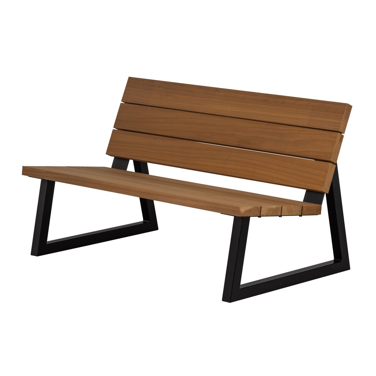 Banc de jardin en bois et métal BANCO marron, WOOOD