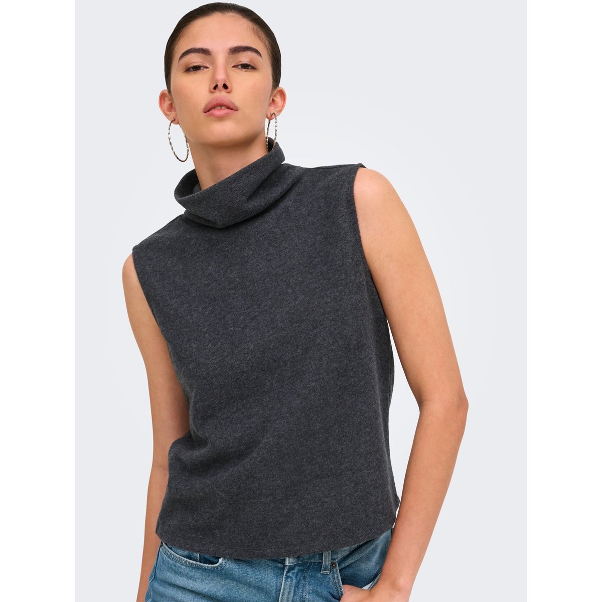 Top dark grey melange, JDY