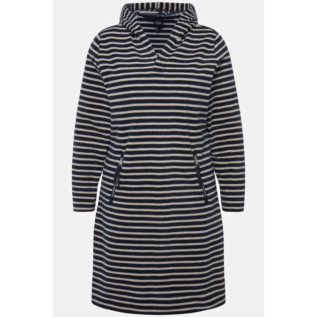 Robe en molleton à rayures marine, ULLA POPKEN