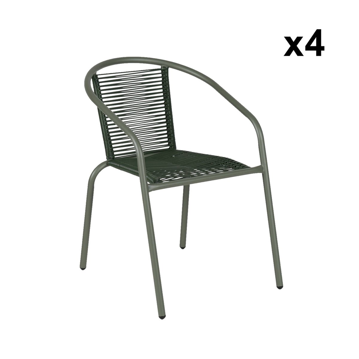 Fauteuil de jardin acier et résine (lot de 4) TONALA anthracite, SWEEEK
