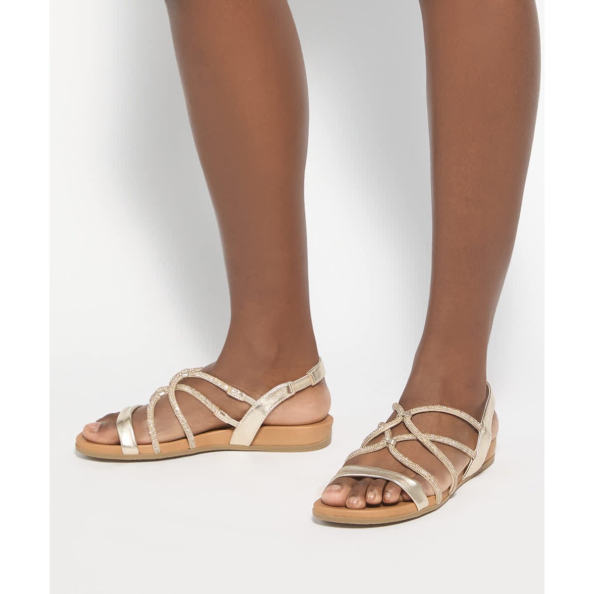 Sandales plates à brides - LYRICALLY gold-leather, DUNE LONDON