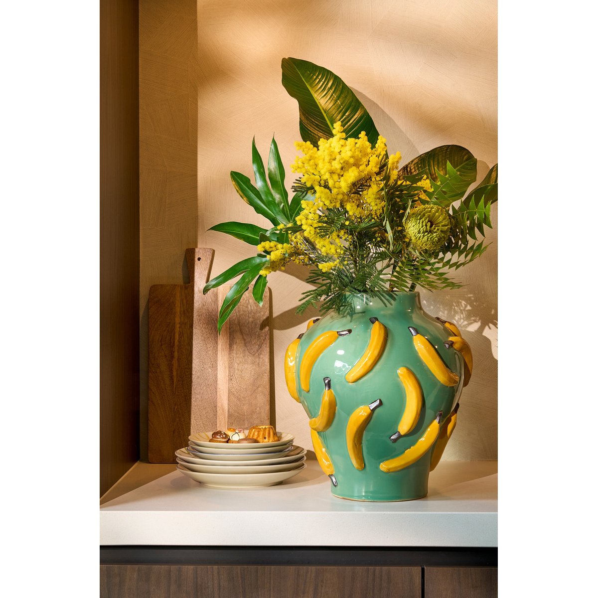 Vase à motif de fruits MOZA vert clair, MICA DECORATIONS