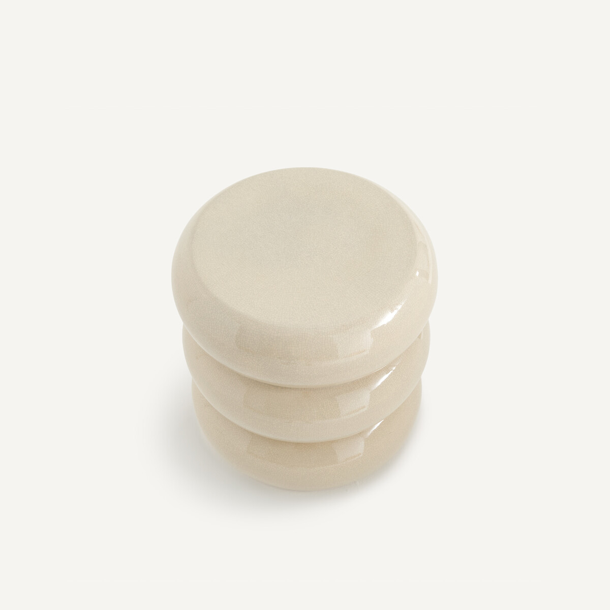 Bout de canapé en céramique craquelée, Belly beige sable, AM.PM