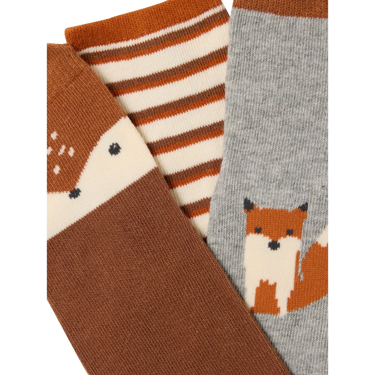 Lot de 3 paires de chaussettes « renard » assorties, VERTBAUDET