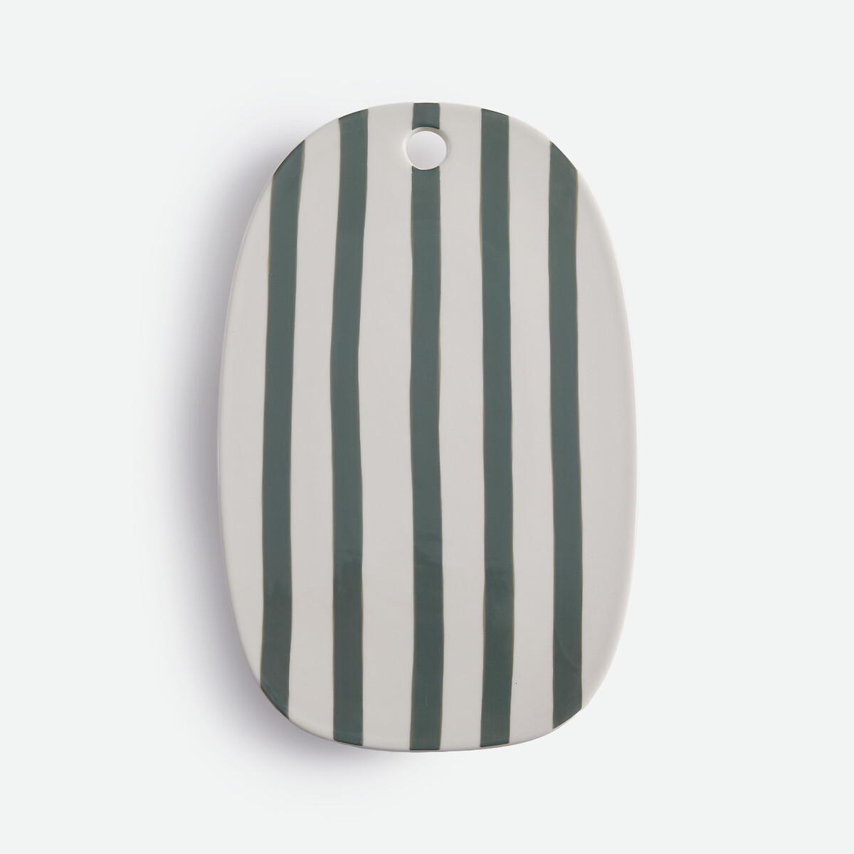 Tagliere a righe in gres, ZEPHI bianco/verde eucalipto , LA REDOUTE INTERIEURS