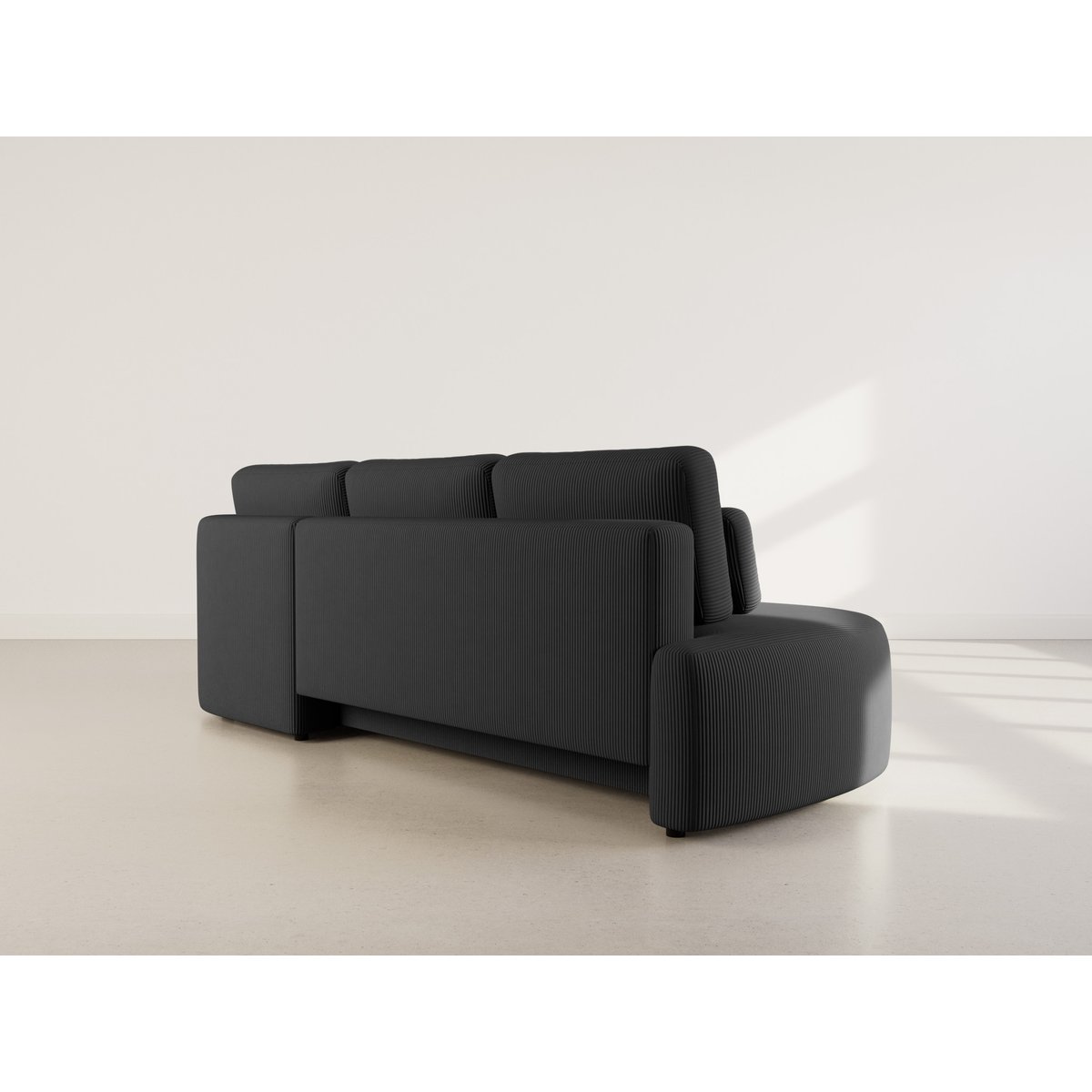 Canapé d'Angle Convertible 4 places - MAHINA noir, BEST MOBILIER