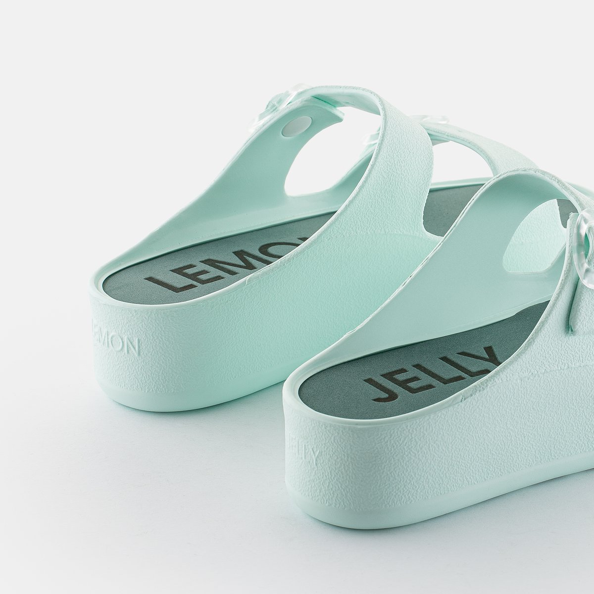Sandales à plateforme et boucles vegan FENIX vert d'eau, LEMON JELLY
